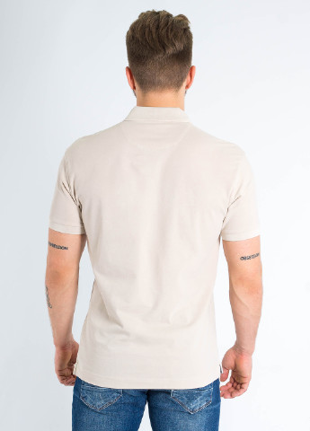 Светло-бежевая футболка-поло для мужчин La Martina однотонная