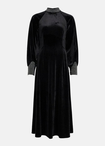 Черное вечернее платье клеш, с открытой спиной Warehouse однотонное