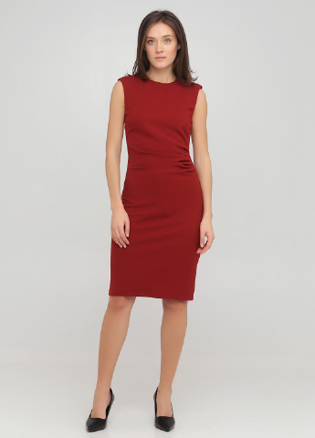 Бордова коктейльна сукня футляр H&M однотонна
