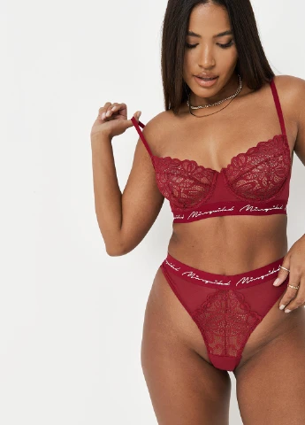 Бордовый бюстгальтер Missguided с косточками полиамид