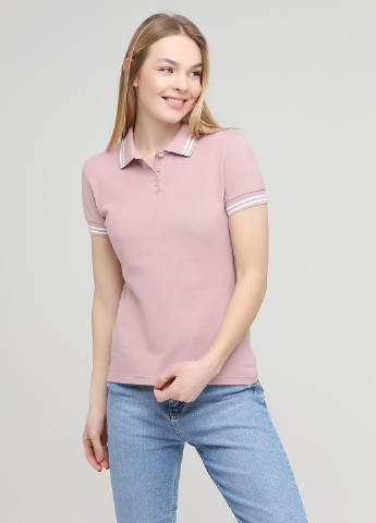 Бежевая женская футболка-футболка поло женская классическая цвет персиковый Melgo однотонная