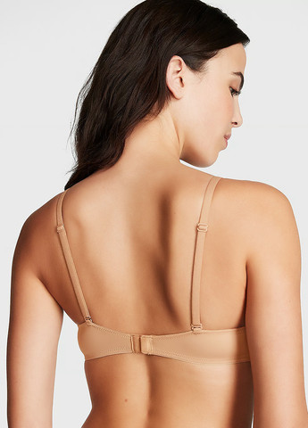 Бежевый балконет бюстгальтер Victoria's Secret с косточками полиамид