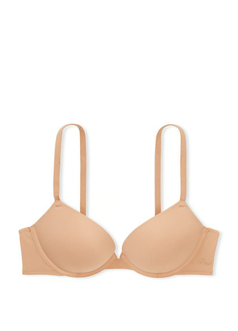 Бежевый балконет бюстгальтер Victoria's Secret с косточками полиамид