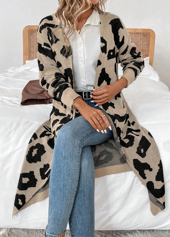 Бежевый демисезонный кардиган SHEIN