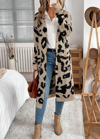 Бежевый демисезонный кардиган SHEIN