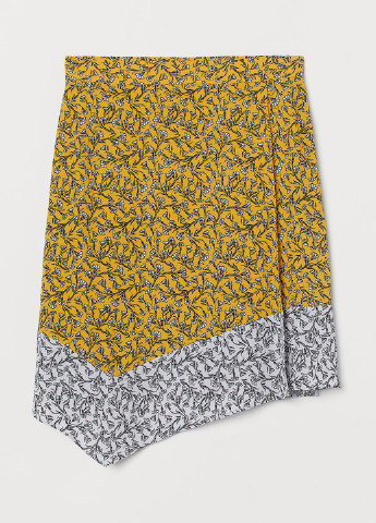 Горчичная кэжуал цветочной расцветки юбка H&M