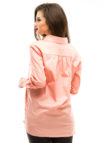 Светло-розовая кэжуал рубашка однотонная Lady Style