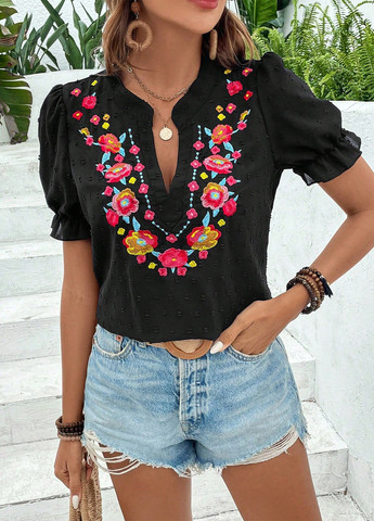 Чёрная блуза SHEIN