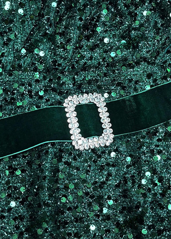 Темно-зелена коктейльна, вечірня сукня з відкритою спиною SHEIN однотонна