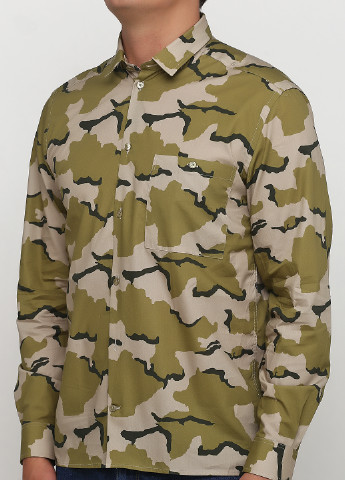 Оливковая кэжуал рубашка камуфляжная Minimum