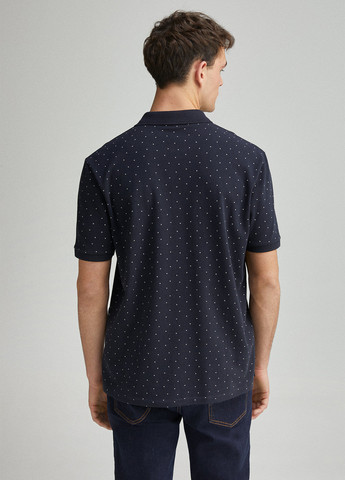 Темно-синяя футболка-поло для мужчин Springfield в горошек