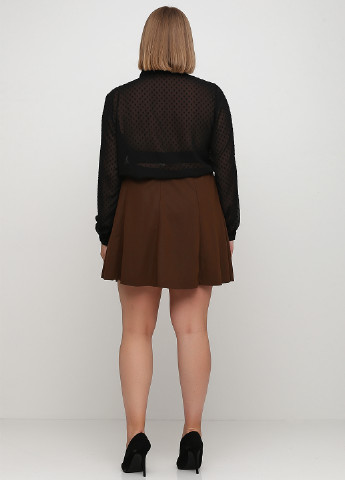 Темно-коричневая кэжуал однотонная юбка Only а-силуэта (трапеция)