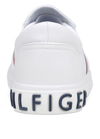 Белые слипоны Tommy Hilfiger с логотипом, с белой подошвой однотонные