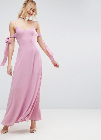 Рожева кежуал плаття, сукня кльош Asos однотонна