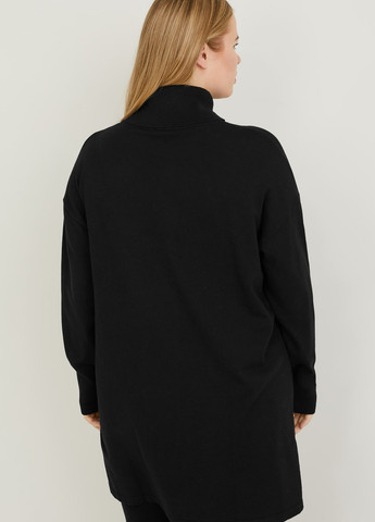 Черное кэжуал платье платье-свитер C&A однотонное