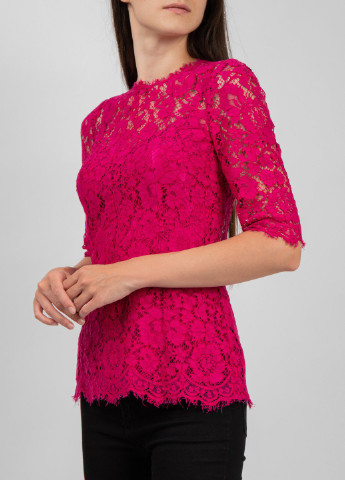 Фуксинова (колору Фукія) літня мереживна блуза кольору фуксії Dolce & Gabbana