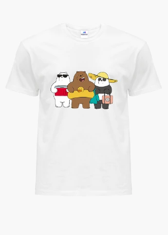 Біла демісезонна футболка дитяча вся правда о медведях (we bare bears) білий (9224-2893) 164 см MobiPrint