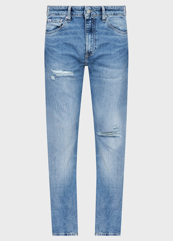 Голубые демисезонные прямые джинсы Calvin Klein Jeans