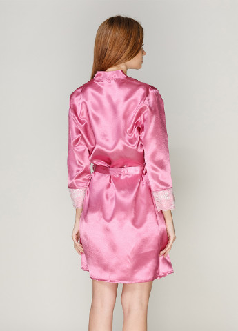Рожевий демісезонний комплект (нічна сорочка, халат) Fleri