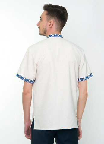 Рубашка Vyshyvanka геометрическая серая кэжуал хлопок, лен, полиэстер