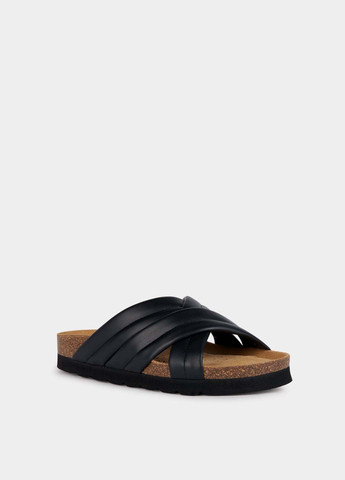 Черные шлепанцы Geox плетение