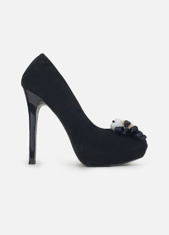 Чорні замшеві туфлі жіночі на високих підборах Basconi лодочки (252654869)
