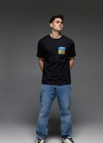 Черная футболка мужская с коротким рукавом Aspirine