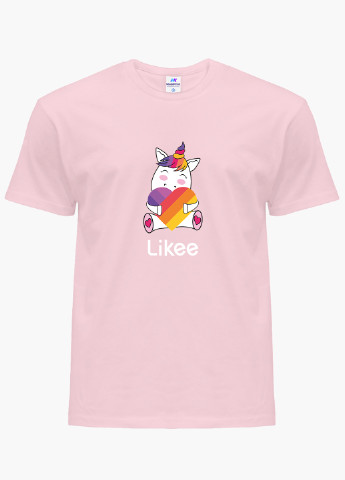 Розовая демисезонная футболка детская лайк единорог (likee unicorn)(9224-1037) MobiPrint