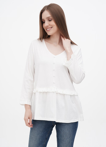 Молочна блузка з баскою Linea Tesini
