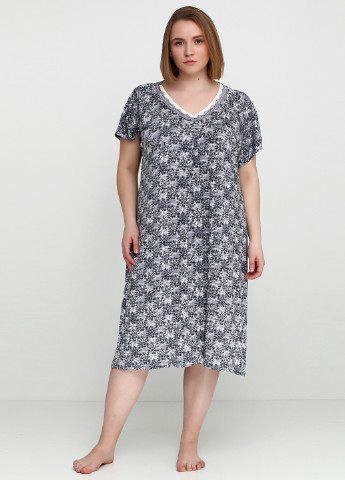 Сіра домашній сукня COCOON з абстрактним візерунком