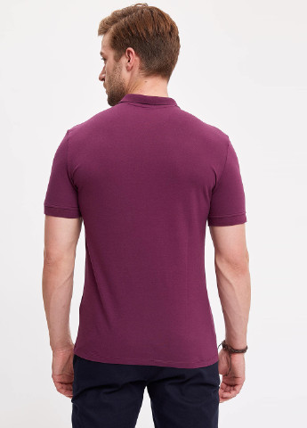Темно-фиолетовая футболка-поло для мужчин DeFacto однотонная