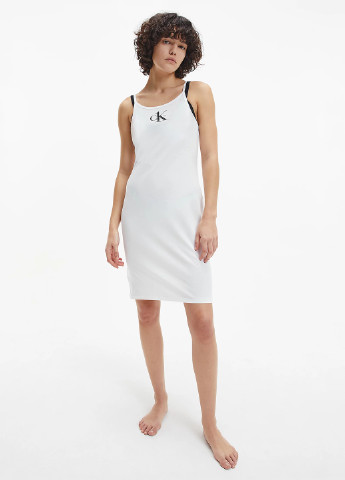 Білосніжна кежуал сукня сукня-майка Calvin Klein з логотипом