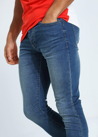Синие демисезонные скинни джинсы Boohoo