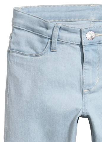 Голубые демисезонные зауженные джинсы H&M