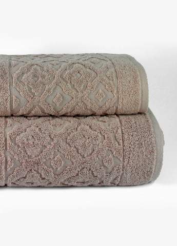 Рушник махровий Lima, жакардовий, з бордюром, мокко, розмір 70x140 см Bulgaria-Tex світло-коричневий