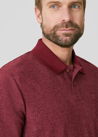 Бордовая футболка-поло для мужчин C&A однотонная