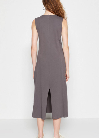Темно-сіра кежуал сукня а-силует Trendyol однотонна