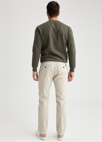 Молочные джинсовые демисезонные прямые брюки DeFacto