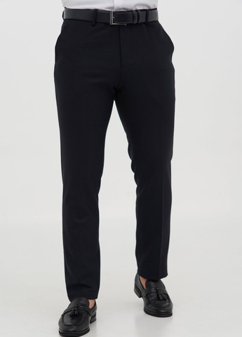 Темно-синие классические демисезонные зауженные брюки Trend Collection