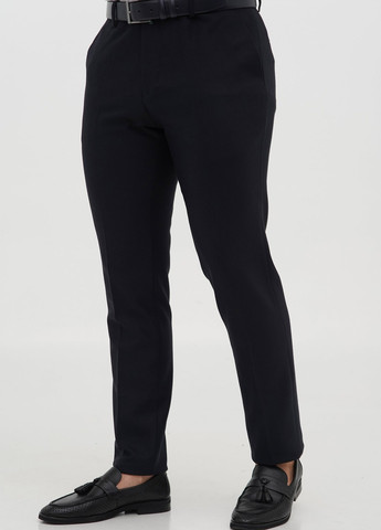 Темно-синие классические демисезонные зауженные брюки Trend Collection