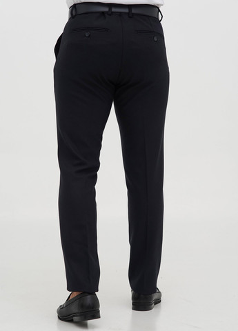 Темно-синие классические демисезонные зауженные брюки Trend Collection