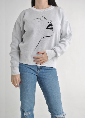 Белый демисезонный весенний хлопковый джемпер Fashion Club