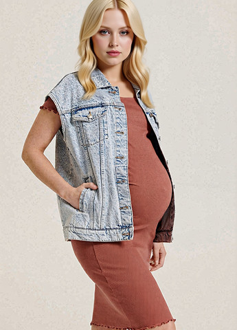 Рожево-коричнева кежуал сукня для вагiтних сукня-футболка Sinsay однотонна