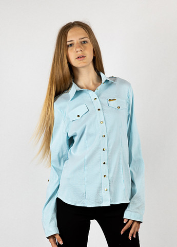 Голубой кэжуал рубашка в полоску Time of Style