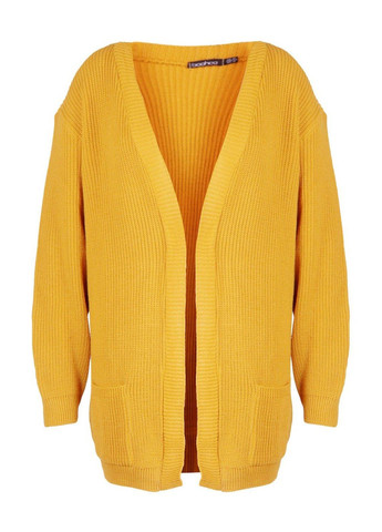 Горчичный демисезонный кардиган Boohoo