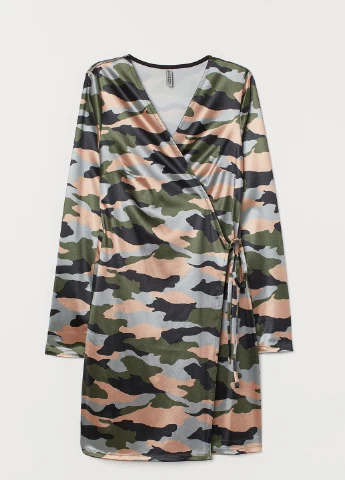 Оливкова (хакі) кежуал плаття, сукня H&M однотонна