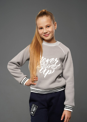 Sinthia світшот напис сірий casual напис сірий кежуал