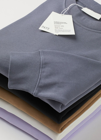 Сірий світшот H&M однотонний без декору (301194268)