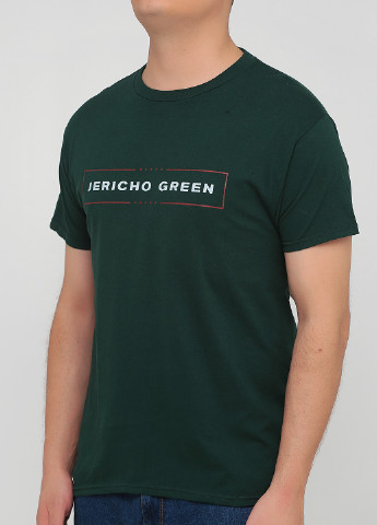 Темно-зеленая летняя футболка Hanes