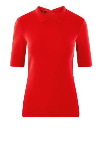 Красная женская футболка-поло Oodji однотонная